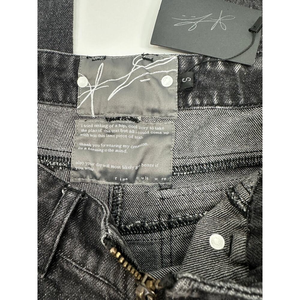 NWT Fine Culture Two-Tone Denim Jeans Men’s S (W28 L32) Black Wide Baggy Street - Picture 5 of 9